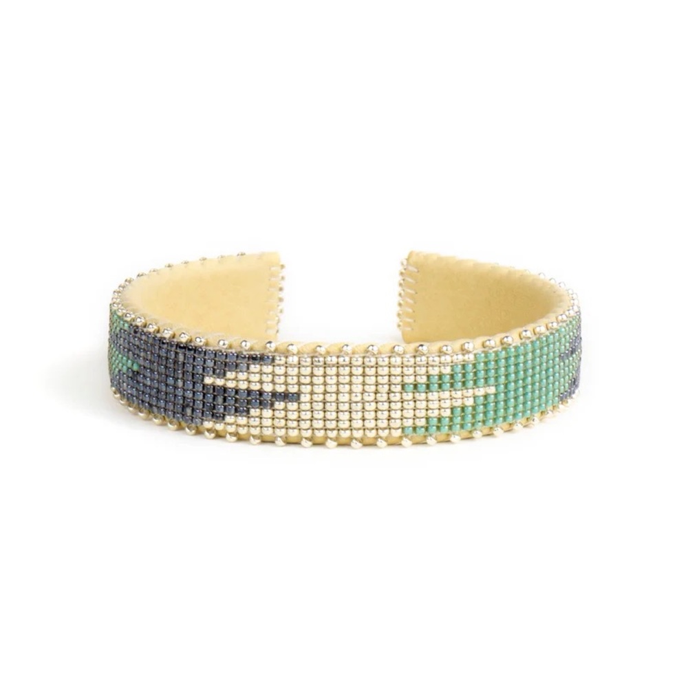 Glass Beaded Cuff by Etkie in “Tess” Design